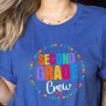 Second Grade Crew 2nd Back To School Teacher Team Squad Women's Heather T-Shirt Heather True Royal