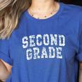 Second Grade Floral Blue Back To School 2nd Grade Teacher Women's Heather T-Shirt Heather True Royal Second Grade Floral Blue Back To School 2nd Grade Teacher Women's Heather T-Shirt Heather True Royal