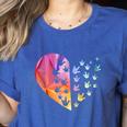 Sign Language Heart ASL For Deaf Teacher Women's Heather T-Shirt Heather True Royal Sign Language Heart ASL For Deaf Teacher Women's Heather T-Shirt Heather True Royal