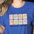 Basic Sign Language Speech Pathology Aac Sped Teacher Women's Heather T-Shirt Heather True Royal Basic Sign Language Speech Pathology Aac Sped Teacher Women's Heather T-Shirt Heather True Royal