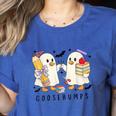Silly Goose Spooky Teacher Halloween Cute Goosebumps Women's Heather T-Shirt Heather True Royal