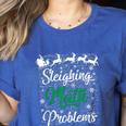 Sleighing Math Problem Xmas In Math Teacher Christmas Men Women Women's Heather T-Shirt Heather True Royal