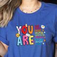 You Are Smart Brave Strong Kind Loved Motivation Teacher Kid Women's Heather T-Shirt Heather True Royal You Are Smart Brave Strong Kind Loved Motivation Teacher Kid Women's Heather T-Shirt Heather True Royal