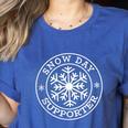 Snow Day Supporter Teacher Student Winter Snowflake Women's Heather T-Shirt Heather True Royal Snow Day Supporter Teacher Student Winter Snowflake Women's Heather T-Shirt Heather True Royal