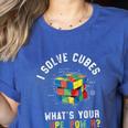I Solve Cubes Speed Cubing Vintage Youth Math Teacher Women's Heather T-Shirt Heather True Royal I Solve Cubes Speed Cubing Vintage Youth Math Teacher Women's Heather T-Shirt Heather True Royal