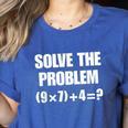 Solve The Problem 67 Teacher Women's Heather T-Shirt Heather True Royal Solve The Problem 67 Teacher Women's Heather T-Shirt Heather True Royal