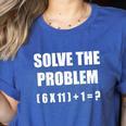 Solve The Problem Math Teacher Joke 67 Six Seven Meme Women's Heather T-Shirt Heather True Royal Solve The Problem Math Teacher Joke 67 Six Seven Meme Women's Heather T-Shirt Heather True Royal