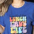Soul Bleach Teacher Staff First Day Of School Last Hugs & High Fives Lunch Lady Vibes Blue Classic Fit Women's Heather T-Shirt Heather True Royal Soul Bleach Teacher Staff First Day Of School Last Hugs & High Fives Lunch Lady Vibes Blue Classic Fit Women's Heather T-Shirt Heather True Royal