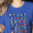 SPANISH ALPHABET MAESTRA SPANISH TEACHER Women's Heather T-Shirt Heather True Royal SPANISH ALPHABET MAESTRA SPANISH TEACHER Women's Heather T-Shirt Heather True Royal