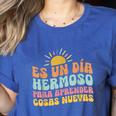 Spanish Multilingual Teacher Dual Languages Bilingual Women's Heather T-Shirt Heather True Royal Spanish Multilingual Teacher Dual Languages Bilingual Women's Heather T-Shirt Heather True Royal