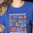 Spanish Teacher Maestra Hablar EspañOl Bilingual Teacher Women's Heather T-Shirt Heather True Royal Spanish Teacher Maestra Hablar EspañOl Bilingual Teacher Women's Heather T-Shirt Heather True Royal