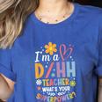 Special Education ASL Teacher Superpower DHH Teacher Women's Heather T-Shirt Heather True Royal