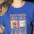 Special Education First Coffee Then Data Retro SPED Teacher Women's Heather T-Shirt Heather True Royal
