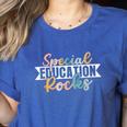 Special Education Rocks Sped Teacher Students Back To School Women's Heather T-Shirt Heather True Royal