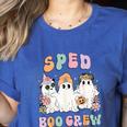 SPED Boo Crew Halloween Floral Ghost Special Ed SPED Teacher For Men Women Kids Women's Heather T-Shirt Heather True Royal