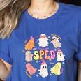 SPED Teacher Halloween Spooky Special Education Team Men Women Kids Women's Heather T-Shirt Heather True Royal