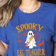 Spooky ESL Teacher Ghost Halloween School Women Women's Heather T-Shirt Heather True Royal Spooky ESL Teacher Ghost Halloween School Women Women's Heather T-Shirt Heather True Royal