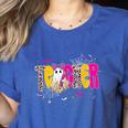 Spooky Halloween Teacher Para Counselor SPED Preppy Boo Kids Women's Heather T-Shirt Heather True Royal Spooky Halloween Teacher Para Counselor SPED Preppy Boo Kids Women's Heather T-Shirt Heather True Royal