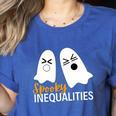 Spooky Inequalities Ghosts Halloween Math Teacher Women's Heather T-Shirt Heather True Royal Spooky Inequalities Ghosts Halloween Math Teacher Women's Heather T-Shirt Heather True Royal