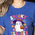 Spooky Teacher Halloween Cute Halloween Teacher Ghost Women's Heather T-Shirt Heather True Royal Spooky Teacher Halloween Cute Halloween Teacher Ghost Women's Heather T-Shirt Heather True Royal