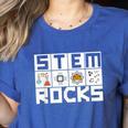 STEM Rocks Science Technology Engineering Math STEM Teacher Women's Heather T-Shirt Heather True Royal STEM Rocks Science Technology Engineering Math STEM Teacher Women's Heather T-Shirt Heather True Royal