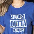 Straight Outta Energy Teacher Life Back To School Teacher Women's Heather T-Shirt Heather True Royal