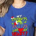 My Students Stole My Heart Teacher Holiday Merry Christmas Women's Heather T-Shirt Heather True Royal