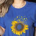 Sunflower Puzzle Pieces Autism Awareness For Mom Teacher For Women Women's Heather T-Shirt Heather True Royal