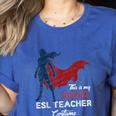 This Is My Super ESL Teacher Costume Lazy Halloween Women's Heather T-Shirt Heather True Royal