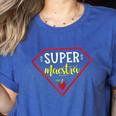 Super Heroe Maestra Espanol Spanish Super Teacher Women's Heather T-Shirt Heather True Royal