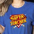 Super Teacher Superhero Back To School Teacher's Women's Heather T-Shirt Heather True Royal Super Teacher Superhero Back To School Teacher's Women's Heather T-Shirt Heather True Royal