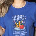 Superhero Sidekick Teaching Teach School Teacher Assistant Women's Heather T-Shirt Heather True Royal