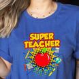 Superhero Teacher Appreciation Teaching Tee Women's Heather T-Shirt Heather True Royal