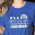 Support Public Education Teacher Red For Ed Indiana Women's Heather T-Shirt Heather True Royal Support Public Education Teacher Red For Ed Indiana Women's Heather T-Shirt Heather True Royal