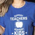 Support Teachers Support Kids Teacher Red For Ed 2019 Women's Heather T-Shirt Heather True Royal