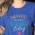 Surprise I'm Your Teacher Today Women Substitute Teacher Women's Heather T-Shirt Heather True Royal Surprise I'm Your Teacher Today Women Substitute Teacher Women's Heather T-Shirt Heather True Royal
