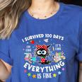 I Survived 100 Days Of School Teacher Kids Cat Lover Women's Heather T-Shirt Heather True Royal I Survived 100 Days Of School Teacher Kids Cat Lover Women's Heather T-Shirt Heather True Royal
