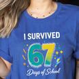 I Survived 67 Days Of School Teachers Students Meme Women's Heather T-Shirt Heather True Royal I Survived 67 Days Of School Teachers Students Meme Women's Heather T-Shirt Heather True Royal