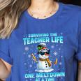 Surviving The Teacher Life Pjs Pajamas Christmas Xmas Teache Women's Heather T-Shirt Heather True Royal