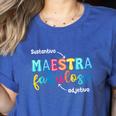 Sustantivo Maestra Fabulosa Adjetivo Spanish Teacher Women's Heather T-Shirt Heather True Royal