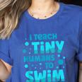 Swimming Teacher I Teach Tiny Humans To Swim Swim Instructor Women's Heather T-Shirt Heather True Royal