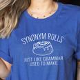 Synonym Rolls Book Lover English Teacher Grammar Women's Heather T-Shirt Heather True Royal Synonym Rolls Book Lover English Teacher Grammar Women's Heather T-Shirt Heather True Royal