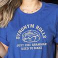 Synonym Rolls Joke Cinnamon Rolls Grammar Pun Teacher Women's Heather T-Shirt Heather True Royal