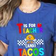 T Is For Teacher And Tacos For Teacher & Tacos Lovers Women's Heather T-Shirt Heather True Royal T Is For Teacher And Tacos For Teacher & Tacos Lovers Women's Heather T-Shirt Heather True Royal