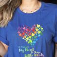 It Takes A Big Heart To Shape Little Minds Teacher Student Men Women Kids Women's Heather T-Shirt Heather True Royal It Takes A Big Heart To Shape Little Minds Teacher Student Men Women Kids Women's Heather T-Shirt Heather True Royal