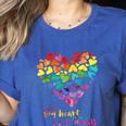 It Takes a Big Heart To Shape Little Minds Teacher Women's Heather T-Shirt Heather True Royal
