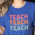 Teach Compassion Kindness Confidence For Teacher Women's Heather T-Shirt Heather True Royal