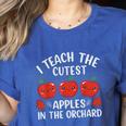 I Teach The Cutest Apples In The Orchard Cute Fall Teacher Women's Heather T-Shirt Heather True Royal I Teach The Cutest Apples In The Orchard Cute Fall Teacher Women's Heather T-Shirt Heather True Royal