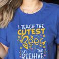 I Teach The Cutest Bees In The Beehive Teacher Women's Heather T-Shirt Heather True Royal I Teach The Cutest Bees In The Beehive Teacher Women's Heather T-Shirt Heather True Royal