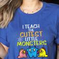 I Teach Cutest Little Monsters Halloween Teacher Men Women Women's Heather T-Shirt Heather True Royal I Teach Cutest Little Monsters Halloween Teacher Men Women Women's Heather T-Shirt Heather True Royal